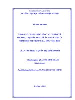 Nâng cao chất lượng đào tạo cán bộ xã, phường, thị trấn theo đề án 26 của tỉnh uỷ thái bình tại trường đại học thái bình