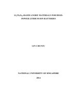 LI4TI5O12 based anode materials for high power lithium ion batteries 