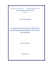 Giải pháp tăng cường quản lý thuế đối với doanh nghiệp kê khai nộp thuế tại cục thuế tỉnh thái bình