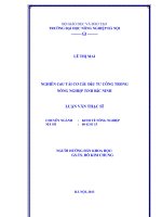 Nghiên cứu tái cơ cấu đầu tư công trong nông nghiệp tỉnh bắc ninh