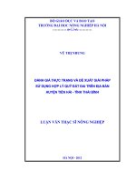 Đánh giá thực trạng và đề xuất giải pháp sử dụng hợp lý quỹ đất đai trên địa bàn huyện tiền hải, tỉnh thái bình