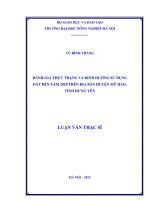 Đánh giá thực trạng và định hướng sử dụng đất đến năm 2020 trên địa bàn huyện mỹ hào, tỉnh hưng yên