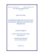 Giải pháp hoàn thiện công tác quản lý rác thải sinh hoạt trên địa bàn huyện mỹ hào   tỉnh hưng yên