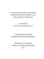 Activity based chemical proteomics profiling of natural products and drug like small molecules 