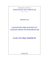 Giải pháp phát triển nuôi thuỷ sản tại huyện chương mỹ thành phố hà nội