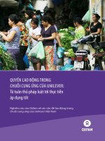 Quyền lao động trong chuỗi cung ứng của unilever   “từ tuân thủ pháp luật tới thực tiễn áp dụng tốt” 