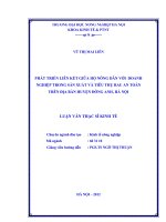 Phát triển liên kết giữa hộ nông dân với doanh nghiệp trong sản xuất và tiêu thụ rau an toàn trên địa bàn huyện đông anh, hà nội