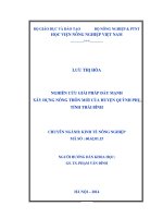 Nghiên cứu giải pháp đẩy mạnh xây dựng nông thôn mới của huyện quỳnh phụ, tỉnh thái bình