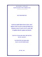 Đánh giá diễn biến hàm lượng asen trong nước ngầm tại huyện bình lục tỉnh hà nam và nguy cơ của mức độ ô nhiễm tới sức khỏe người dân