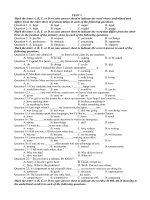 ĐỀ KIỂM TRA TIẾNG ANH LỚP 12 CHUẨN