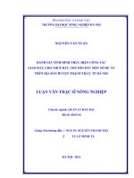 Đánh giá tình hình thực hiện công tác giao đất, thu hồi đất một số dự án trên địa bàn huyện thạch thất, TP hà nội