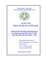 Đánh giá tình hình thực hiện phương án quy hoạch sử dụng đất huyện vũ thư, tỉnh thái bình, giai đoạn 2001   2010