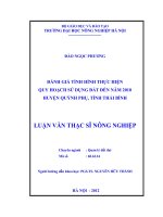 Đánh giá tình hình thực hiện quy hoạch sử dụng đất đến năm 2010 huyện quỳnh phụ, tỉnh thái bình