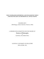 Next generation reporting and diagnostic tools for healthcare and biomedical applications 