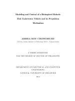 Modelling and control of bioinspired robotic fish underwater vehicle and its propulsion mechanism 