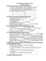 Đề thi Học sinh giởi lớp 9 môn Tiếng Anh 9