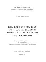 Điểm bất động của toán tử h   cực trị tác dụng trong không gian banach thực với hai nón