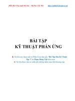 BT Kỹ thuật phản ứng  lời giải chi tiết