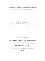 Estimation and control of contaminant transport in water reservoirs 