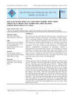 Đào tạo nguồn nhân lực cho nông nghiệp, nông thôn trong quá trình công nghiệp hóa, hiện đại hóa ở đồng bằng sông cửu long 