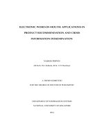 ELECTRONIC WORD OF MOUTH APPLICATIONS IN PRODUCT RECOMMENDATION AND CRISIS INFORMATION DISSEMINATION 