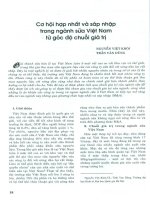 Cơ hội hợp nhất và sáp nhập trong ngành sữa việt nam từ góc độ chuỗi giá trị 