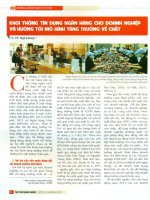 Khơi thông tín dụng ngân hàng cho doanh nghiệp và hướng tới mô hình tăng trưởng về chất 