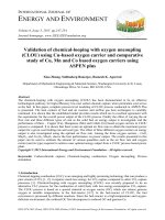 Validation of chemical looping with oxygen uncoupling (CLOU) using cu based oxygen carrier and comparative study of cu, mn and co based oxygen carriers using ASPEN plus 