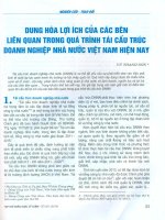 Dung hòa lợi ích của các bên liên quan trong quá trình tái cấu trúc doanh nghiệp nhà nước hiện nay 