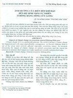 Ảnh hưởng biến đổi khí hậu đến hệ sinh thái tự nhiên ở đồng bằng sông cửu long 
