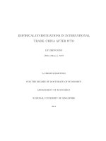 Empirical investigations in international trade china after WTO 