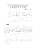Môi trường học tập năng động, hoạt động học tập đa dạng, sự phối hợp tích cực giữa người dạy và người học   chìa khóa cho thành công của tiến trình dạy và học ngoại ngữ