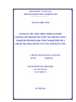 Đánh giá việc thực hiện chính sách bồi thường, hỗ trợ khi nhà nước thu hồi đất nông nghiệp để mở rộng khu công nghiệp phố nối a (thuộc địa phận huyện văn lâm, tỉnh hưng yên)
