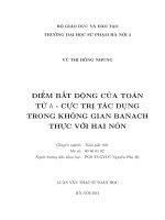 Điểm bất động của toán tử h   cực trị tác dụng trong không gian banach thực với hai nón