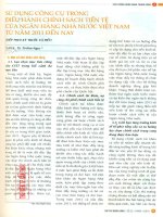 Sử dụng công cụ trong điều hành chính sách tiền tệ của ngân hàng nhà nước việt nam từ 2011 đến nay phần 2 