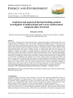 Analytical and numerical thermal buckling analysis investigation of unidirectional and woven reinforcement composite plate structural 
