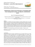 Optimization of long term performance of municipal solid waste management system   a bi objective mathematical model 