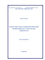 Đánh giá thực trạng và định hướng phát triển hệ thống điểm dân cư huyện mỹ hào, tỉnh hưng yên