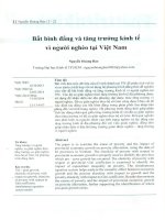 Bất bình đẳng và tăng trưởng kinh tế vì người nghèo tại việt nam 