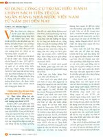 Sử dụng công cụ trong điều hành chính sách tiền tệ của ngân hàng nhà nước việt nam từ 2011 đến nay 