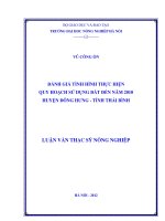 Đánh giá tình hình thực hiện quy hoạch sử dụng đất đến năm 2010 huyện đông hưng   tỉnh thái bình