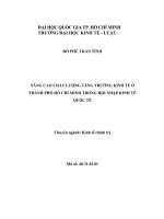 nâng cao chất lượng tăng trưởng kinh tế ở thành phố HCM trong hội nhập kinh tế quốc tế