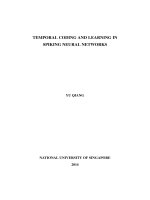 Temporal coding and learning in spiking neural networks 