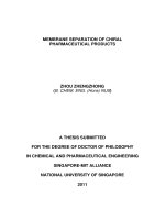 Membrane separation of chiral pharmaceutical products 