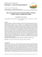Life cycle analysis and environmental effect of electric vehicles market evolution in portugal 