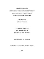 The novelty and surface to volume ratio dependent electron band structure in semiconductor nanowire 
