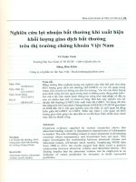 Nghiên cứu lợi nhuận bất thường khi xuất hiện khối lượng giao dịch bất thường trên thị trường chứng khoán việt nam 