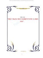 Thực trạng thất nghiệp ở nước việt nam