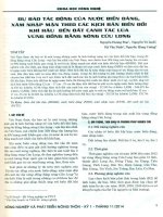 Dự báo tác động của nước biển dâng, xâm nhập mặn theo các kịch bản biến đổi khí hậu đến đất canh tác lúa vùng đồng bằng sông cửu long 