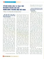 Về mở rộng đầu tư trực tiếp ra nước ngoài của các ngân hàng thương mại việt nam 